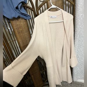 Zara duster cardigan with side split and tie